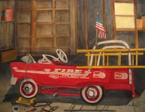 original watercolor-tire repair-16x20-$200